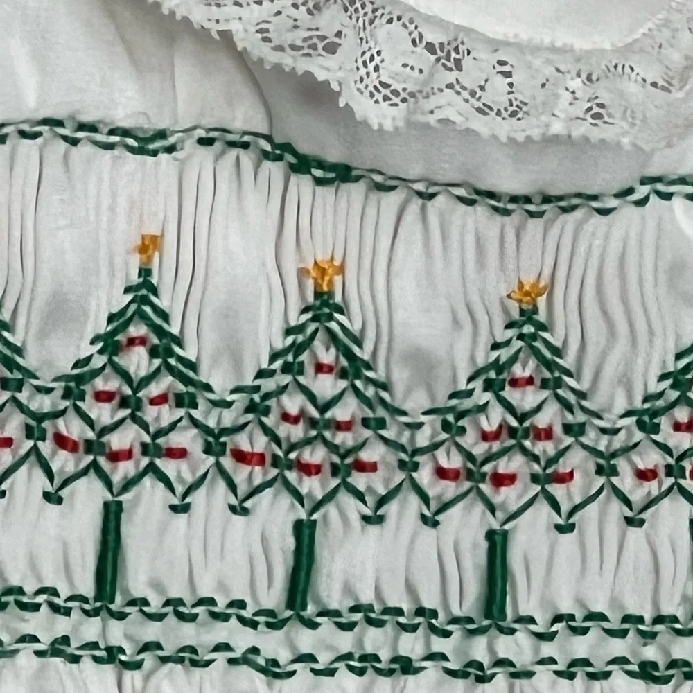 Vintage 50s 1950s Itty Bitty Christmas Holiday Xmas Dress For Baby - Picture 3 of 4